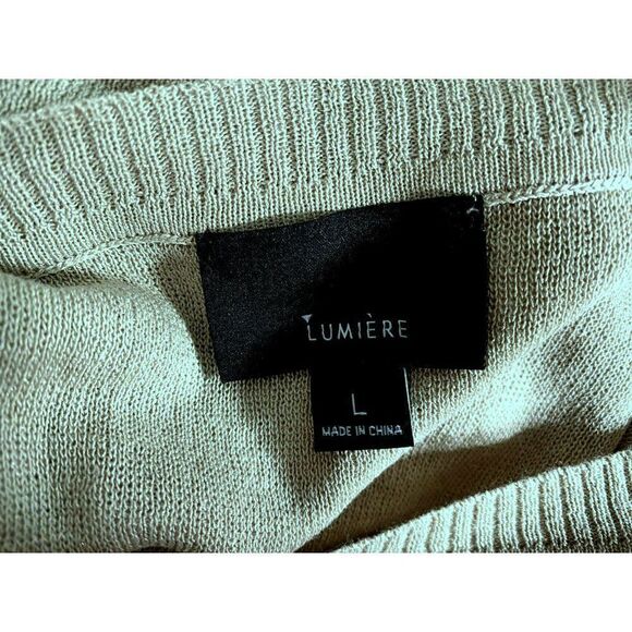 Lumiere Metallic Ruffle Detail Top Sweater Sz L Feminine Cozy Warm Pullover NEW - Picture 5 of 7